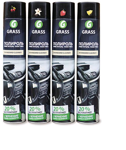 Dashboard Cleaner Полироль-очиститель пластика ,аэрозоль GRASS Профессиональный состав для полировки и придания глянцевого блеска пластиковым, кожаным и резиновым элементам отделки салона автомобиля