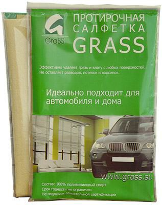 Салфетка  из искусственной  замши «PROFI» GRASS Салфетка из высококачественной искусственной замши для протирки автомобилей и уборки помещений.
Размеры 50*45см .
