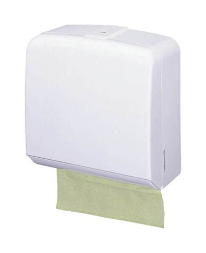 PRC OPTIMA FD-528 W Настенный  диспенсер для бумажных полотенец сложения ZZ и С в листах подходит для использования в туалетных комнатах высокой проходимости: торговых и офисных центрах, учебных заведениях.