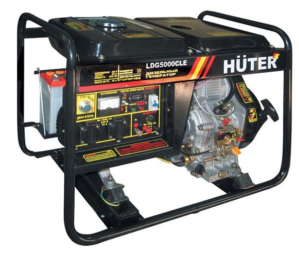  Huter LDG5000 CLE Двигатель-дизельный,4-х тактный,воздушного охл.(принудительного);Мощность-4200 Вт.;Напряжение-220/12 В.;Альтернатор-щеточный, синхронный.;Вес-98 кг.
