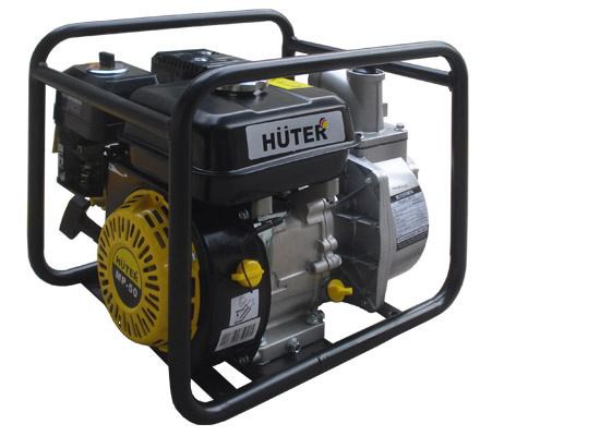 Huter MP-50 Тип двигателя-бензиновый бензиновый четырехтактный;Тип воды-слабозагрязненная; Глубина всасывания-8 м, Напор-32 м.