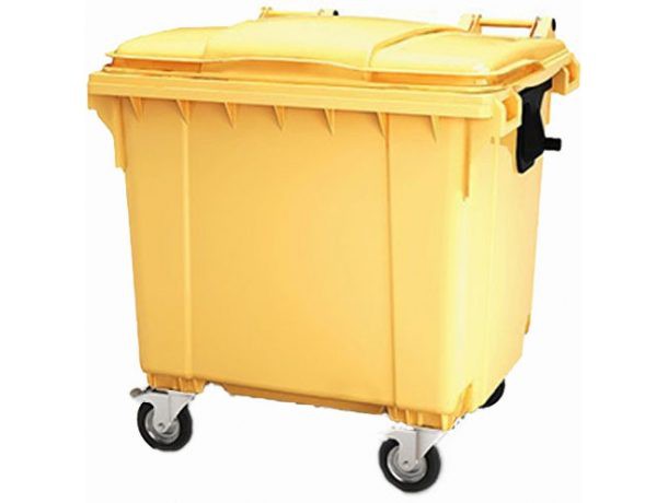 Мусорный контейнер TARA MGBS-1100 Контейнер для мусора с крышкой, объем 1100 литров. Изготовлен из ударопрочного пластика. Имеет удобные ручки и большие колеса на металлической оси.