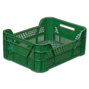Ящик пластиковый для фруктов 110 перфорированный, полиэтилен высокой плотности, размер 400x300x155 мм, внутренний размер 375x280x145 мм