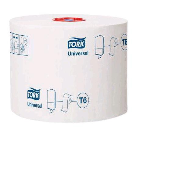 Tork Universal T6 Туалетная бумага в компактных рулонах Количество слоёв: 1.
Цвет: белый.
Перфорация: нет.
Тиснение: нет.
Длина рулона: 135 м.
Ширина рулона: 99 мм.
Диаметр рулона: 132 мм